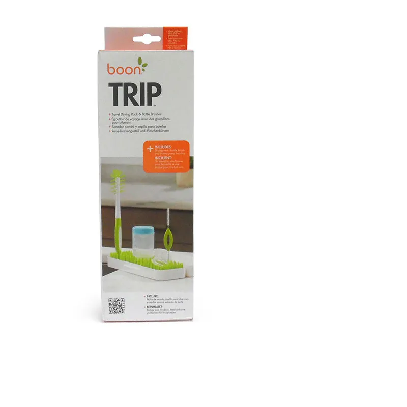 Égouttoir biberon de voyage + 2 goupillons - Blanc/Vert-13