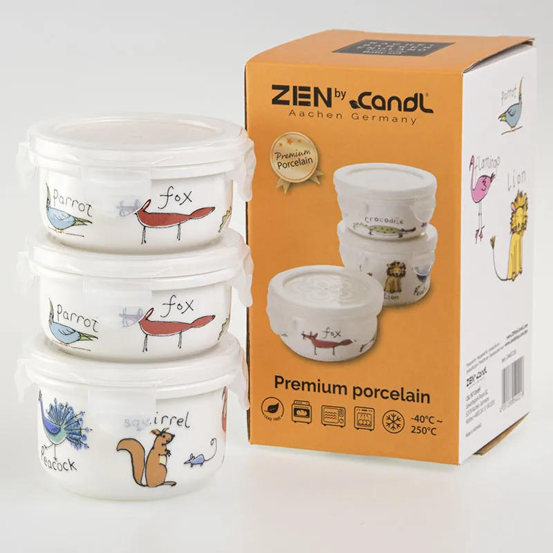 3 Récipients Bébé porcelaine Animaux - 180/130ml-2