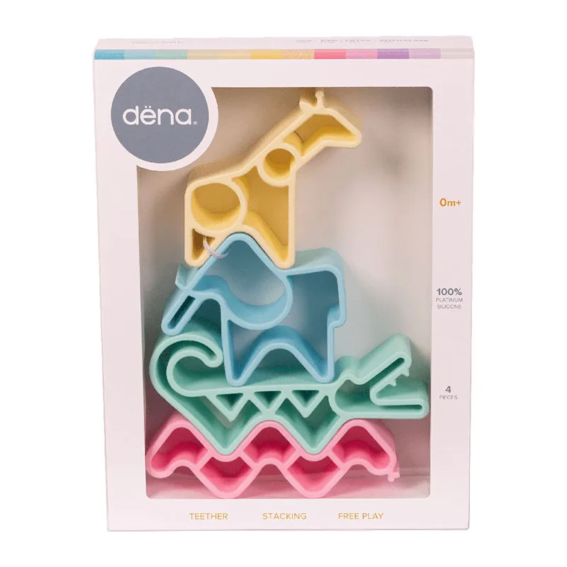 4 Animaux Silicone Pastel - 0m+-1
