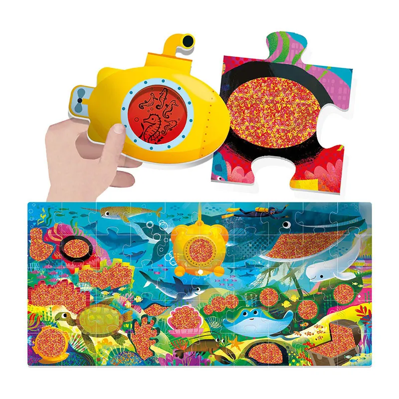 Puzzle Fonds Marins + Loupe magique 50pcs - 4+-1