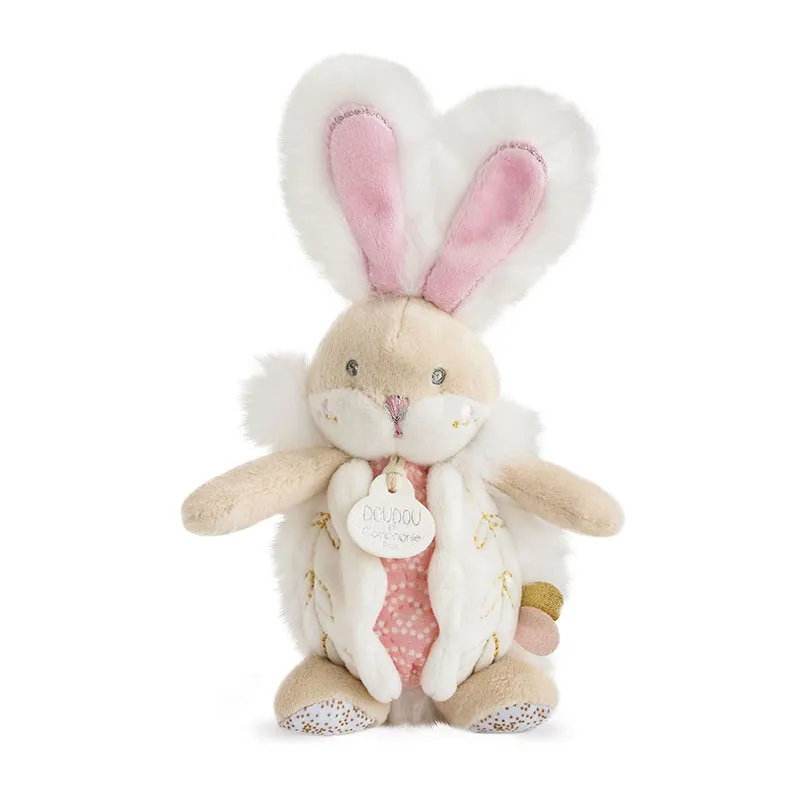 Protège carnet de santé & Doudou Lapin Rose - 2pcs-1