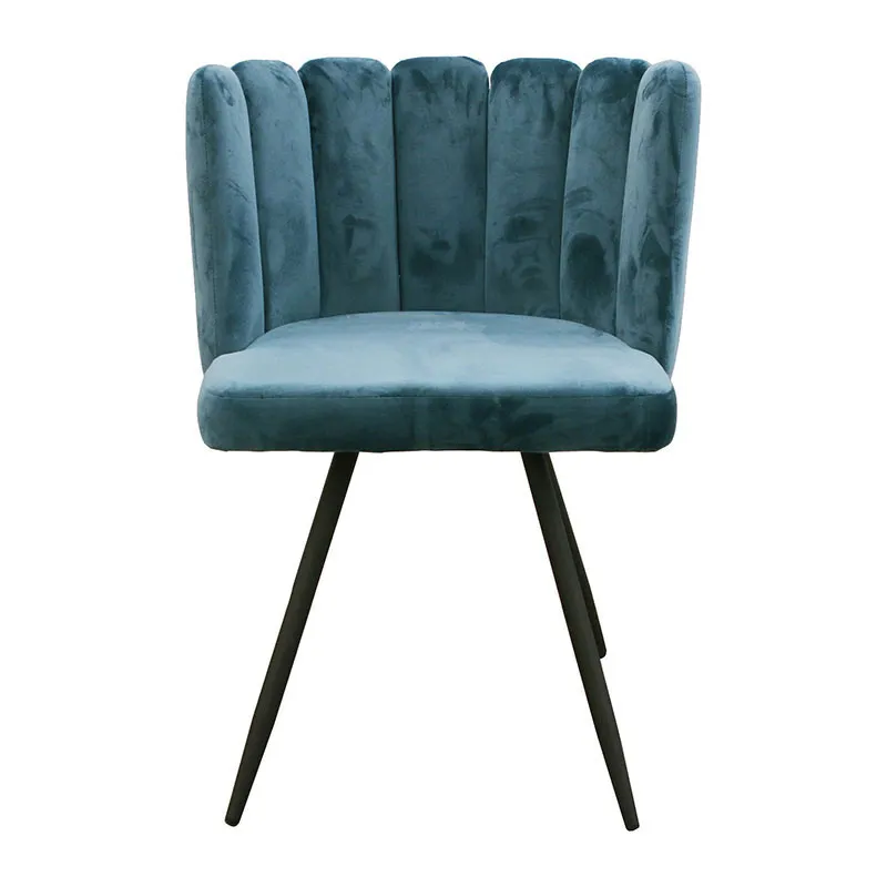 2 Chaises velours Ariel Bleu Canard - 52.5x50.5x79.7cm-3