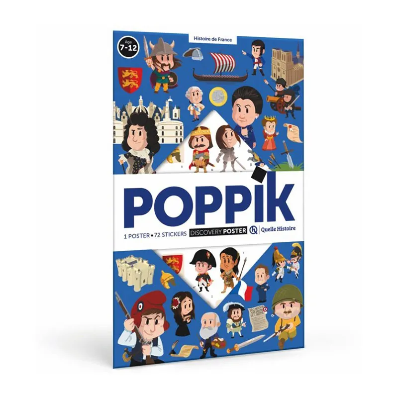 Poster + 72 stickers Quelle histoire France - 7+-2