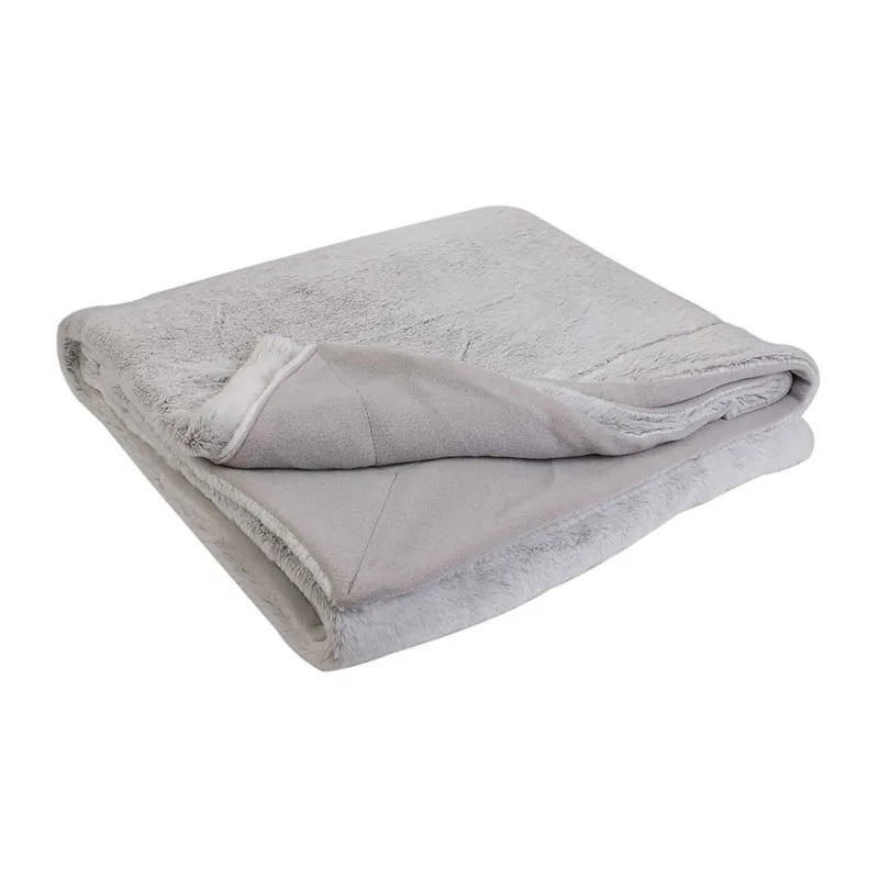 Plaid imit. fourrure XXL Gris - 200x140cm-1