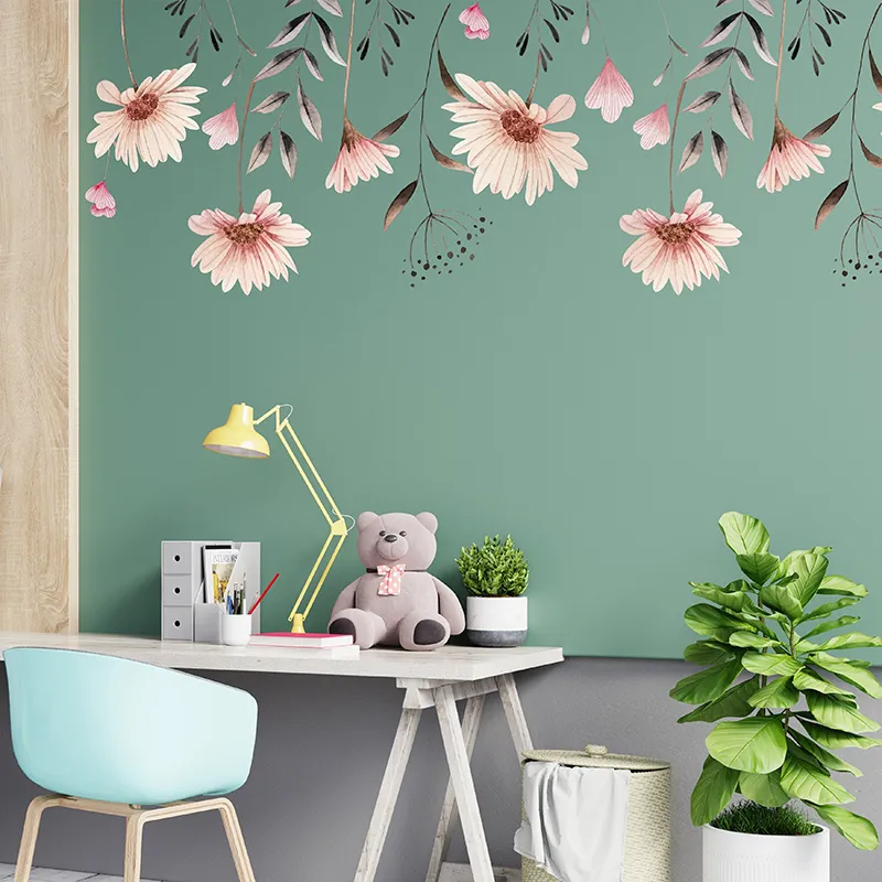 Stickers - Fleurs aquarelles Rose-0