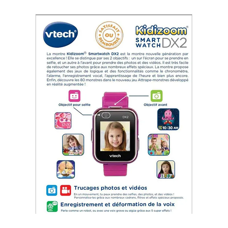Montre Kidizoom Smartwatch Connect DX2 Framboise - 5+-7