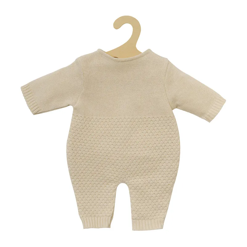 Combinaison en tricot BIO Écru - Poupée 28-35/35-45cm-0
