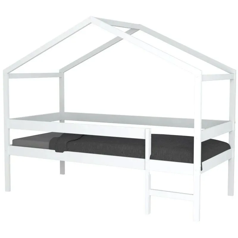 Lit cabane + Sommier Mika Blanc - 90x190cm-1