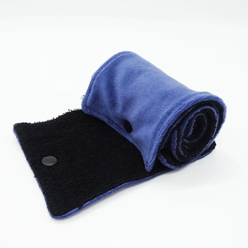 5 Rectangles Papier toilette Lavable Coton - Bleu Nuit-1