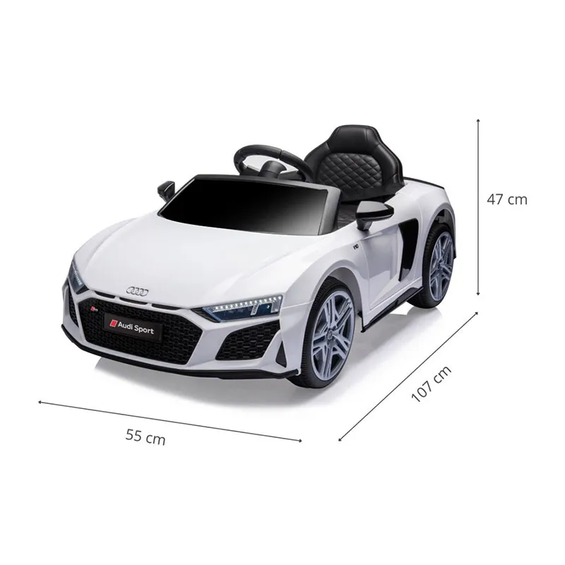 Voiture à batterie Audi R8 Spyder Blanc  - 36m+-13