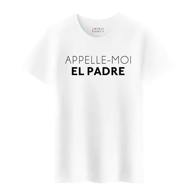 T-shirt Homme Appelle-moi el padre BIO - Blanc-0