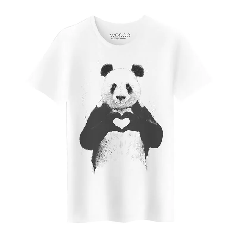 T-shirt Homme Love panda BIO - Blanc-0