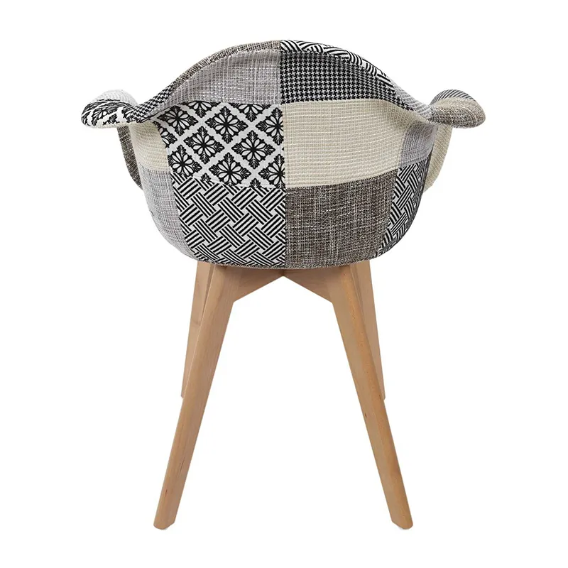 2 Fauteuil patchwork Gris - 59x85x63cm-5