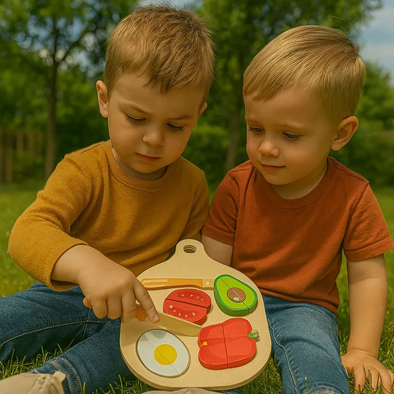 3 Planches de fruits/légumes à découper en bois - 24m+-4