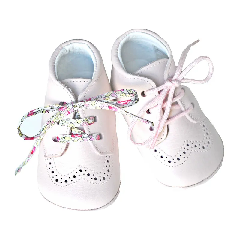Chaussons bébé SOUPLES antidérapants Mini-Adonis - Cuir Rose pâle-0