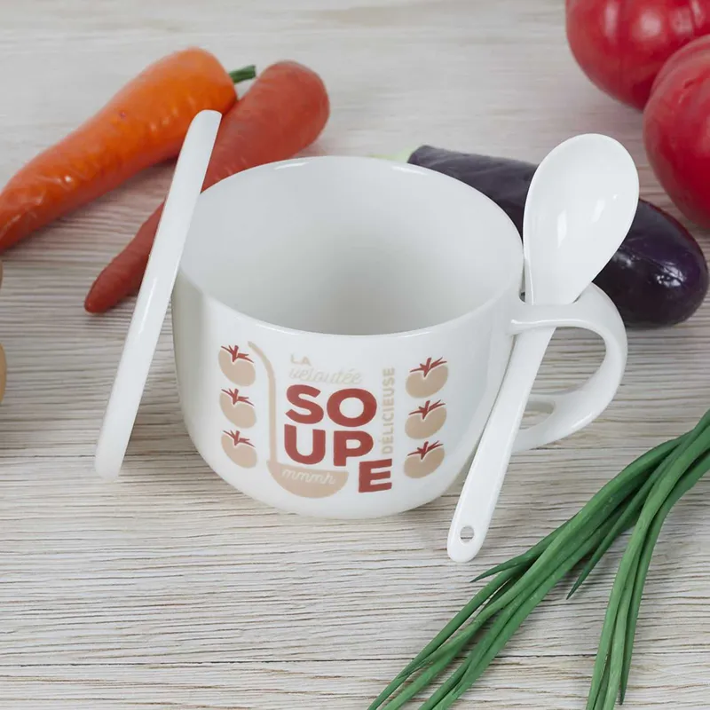 Bol à Soupe + couvercle Aléat. - 55cl-2