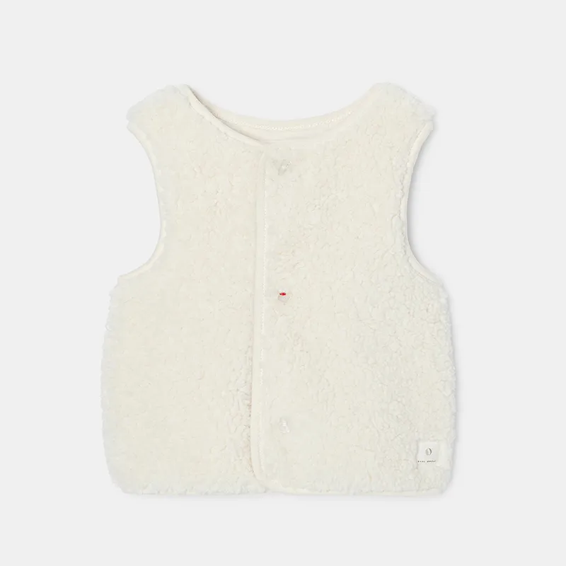 Gilet sans manches Sherpa Mixte - Blanc ivoire-0