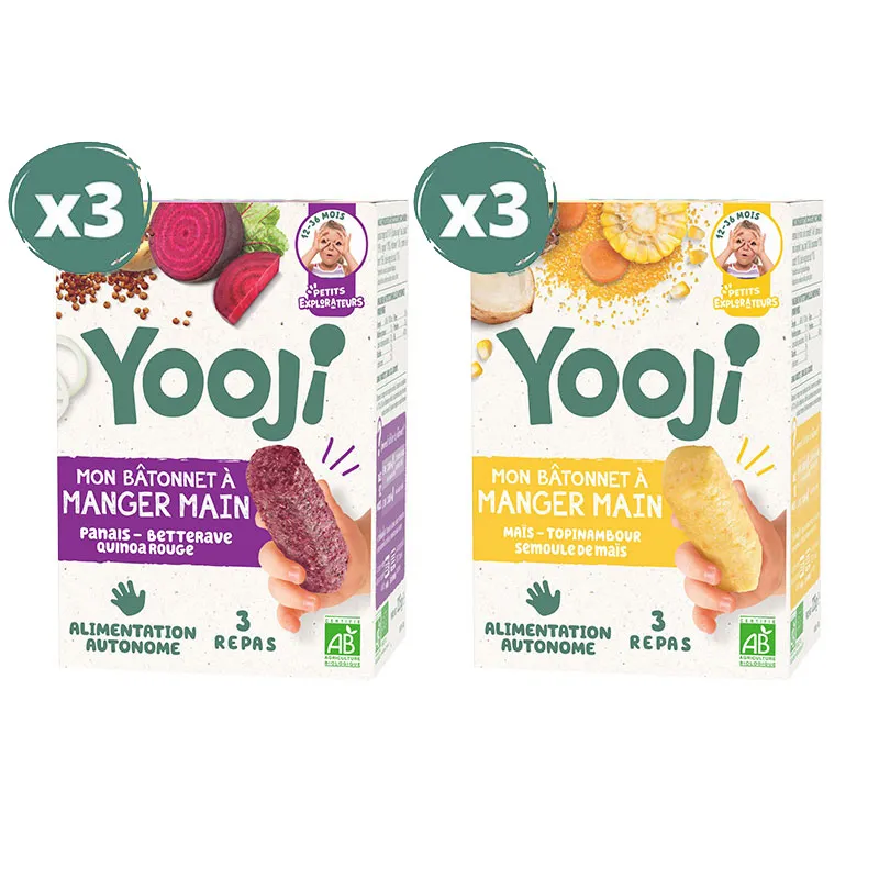 Duo Bâtonnet main Bio Betterave (x3) & Maïs (x3) - 18 repas - 12m+-10