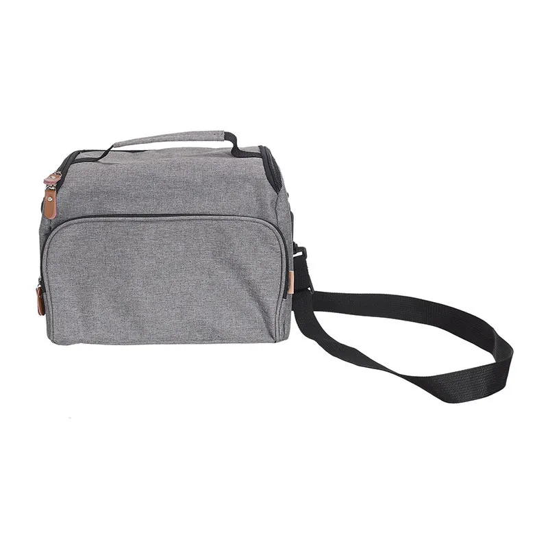 Lunch bag zippé Gris/Noir/Camel - 25,4x20,3x12,7cm-2