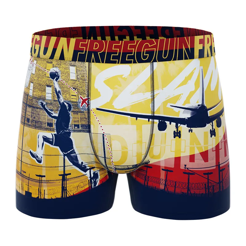 4 boxers homme Street Sport - Jaune/Bleu-2