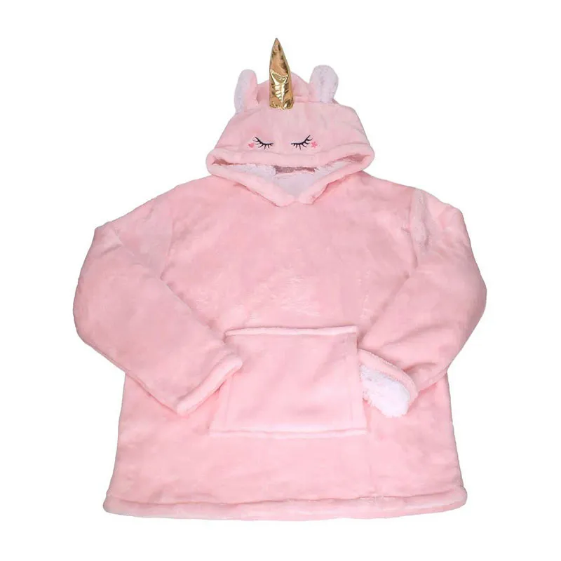 Sweat à capuche enfant Licorne Rose - 6-9ans-0