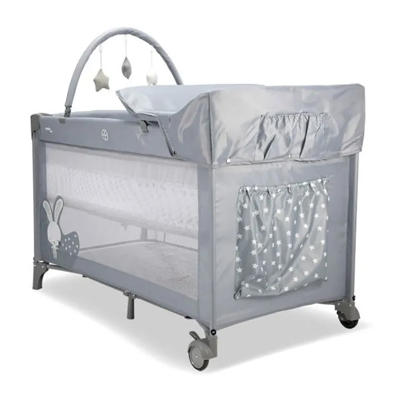 Lit Parapluie à double hauteur Lapin Gris - 0m+-2
