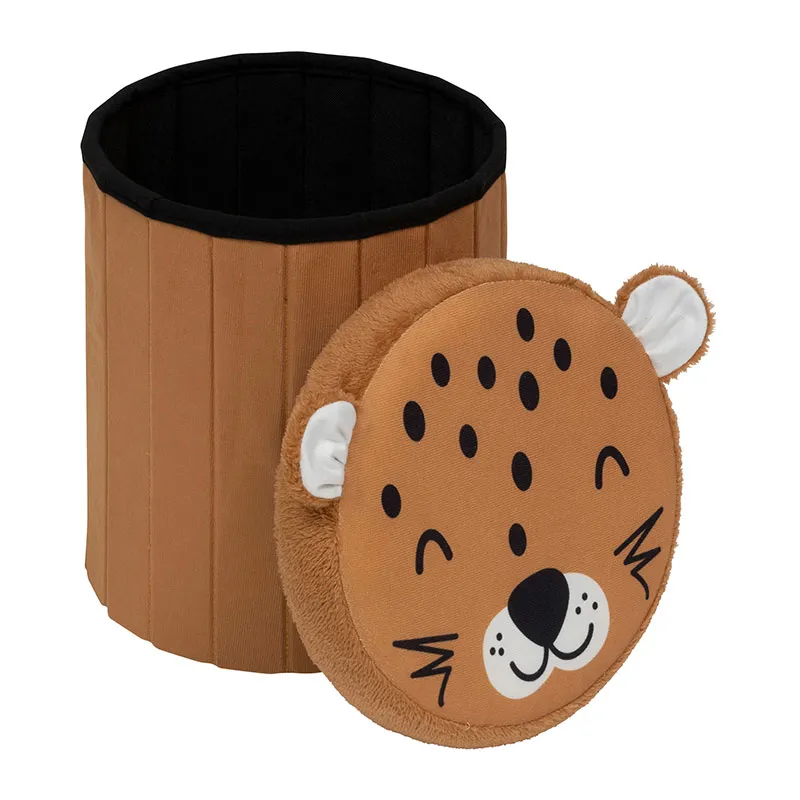 Pouf pliant Léopard - ø30x36cm-3