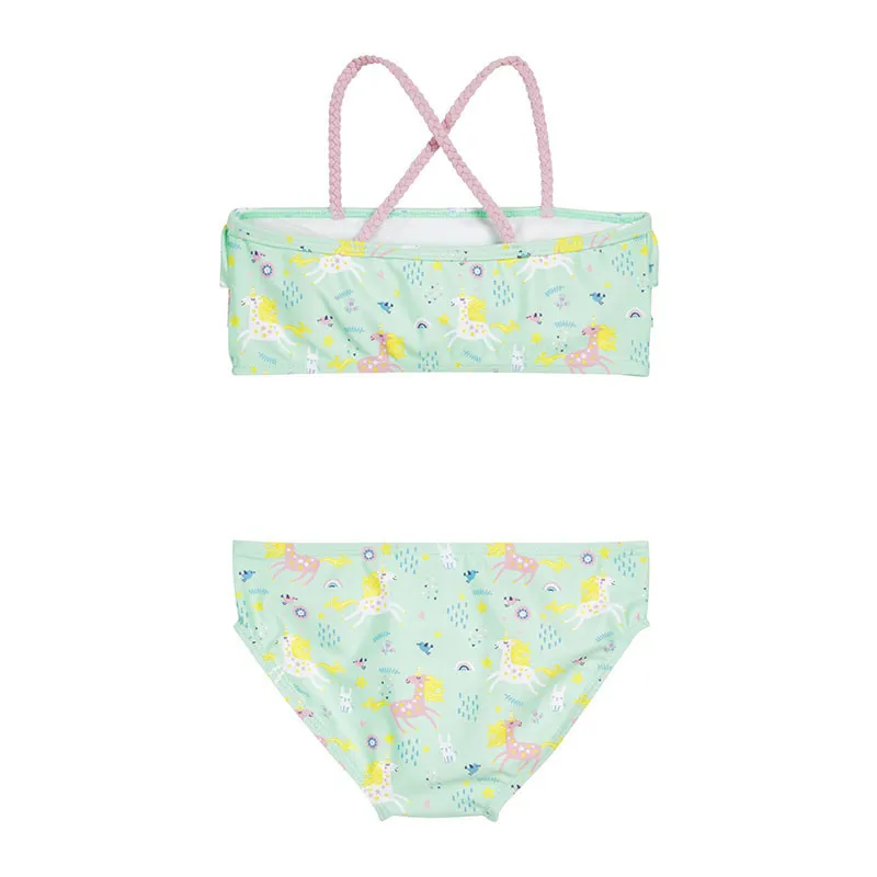 Maillot de bain 2pcs Anti-UV - Licorne Vert Pastel-1