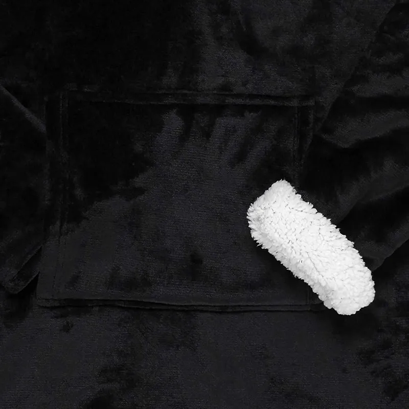 Sweat à capuche interieur Sherpa Noir - TU-3