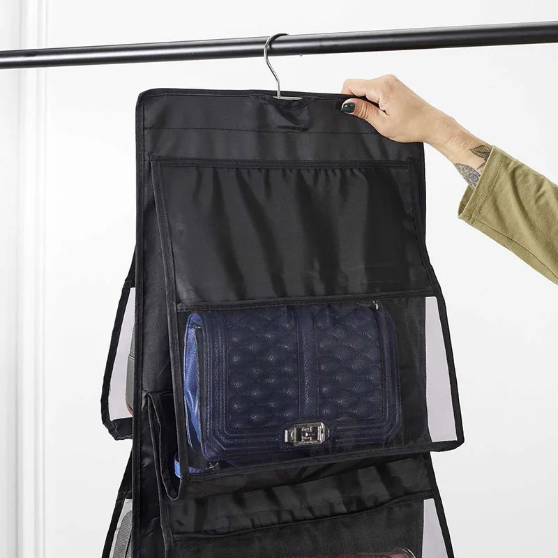 Rangement à suspendre Sac à main Noir - 83cm-3