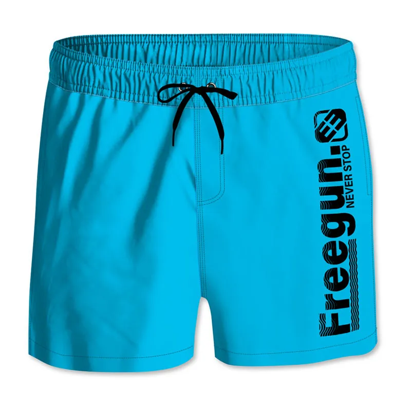 Boardshort court Garçon avec ceinture demi-élastiquée - Bleu/Noir-0