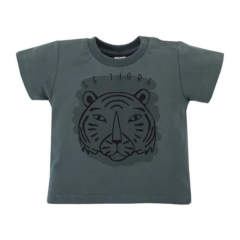 T-shirt MC Tigre - Vert sapin-0