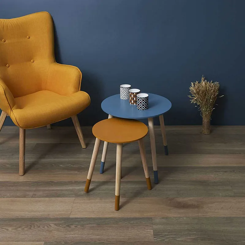 2 Tables gigognes Bois Bleu/jaune - 48cm-5