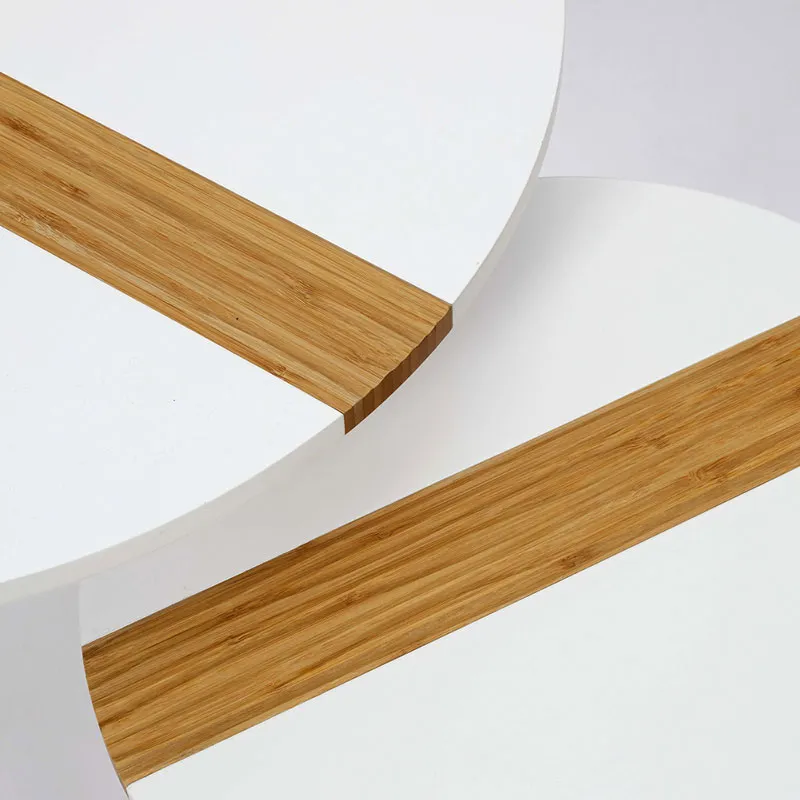 2 Tables gigognes Blanc/Marron - 40/48cm-6