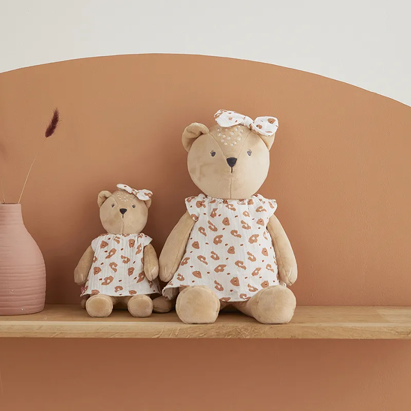 Peluche Medium Veloudoux B&K Beige - 40cm-5
