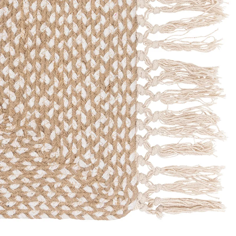 Tapis de couloir The floral Jute et coton Beige - 80x200cm-1