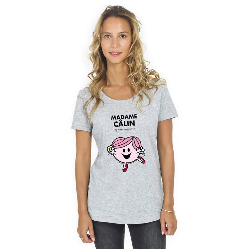 T-shirt Femme Madame câlin BIO - Gris Chiné-0