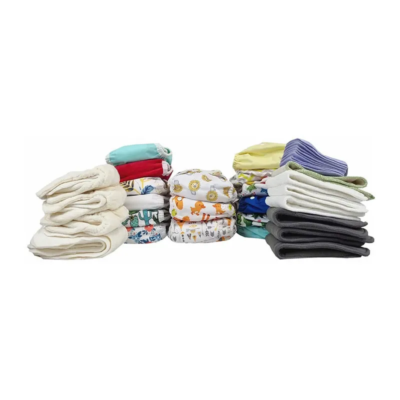 Pack 50pcs Couches lavables Bambou Aléat. - 0m+-0