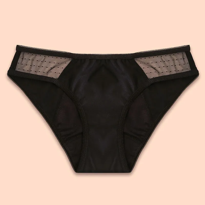 Culotte menstru. Basic + Culotte menstru. Plumetis - Noir-10