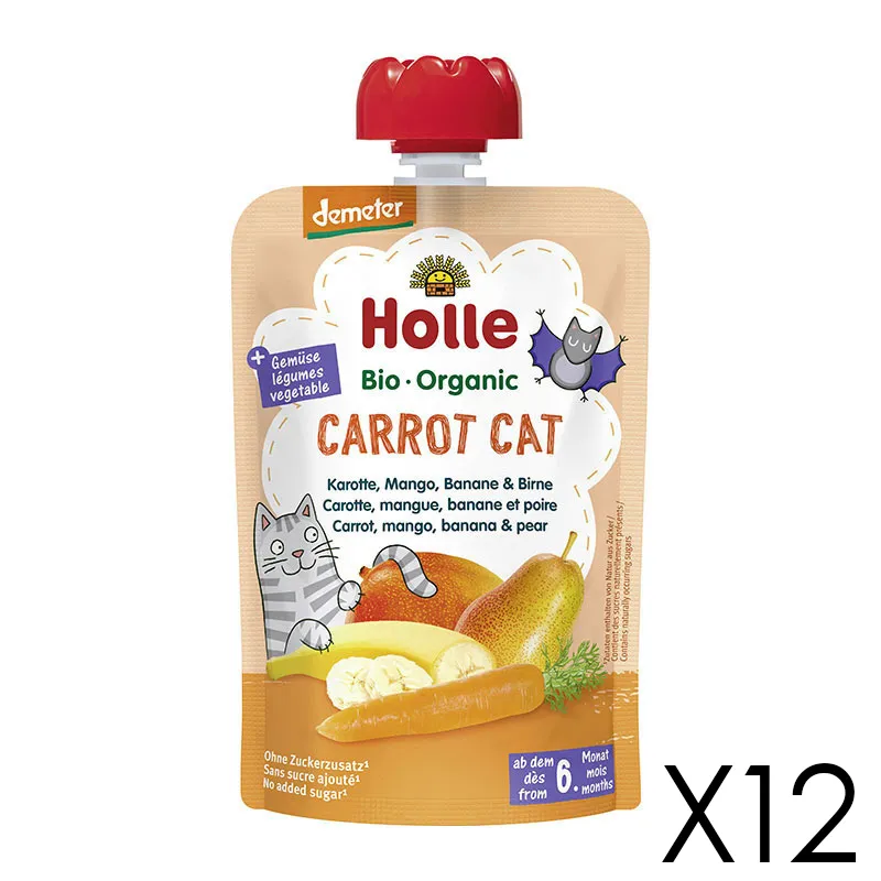 12x100g Gourdes Carotte Mangue Banane Poire BIO - 6m+-0