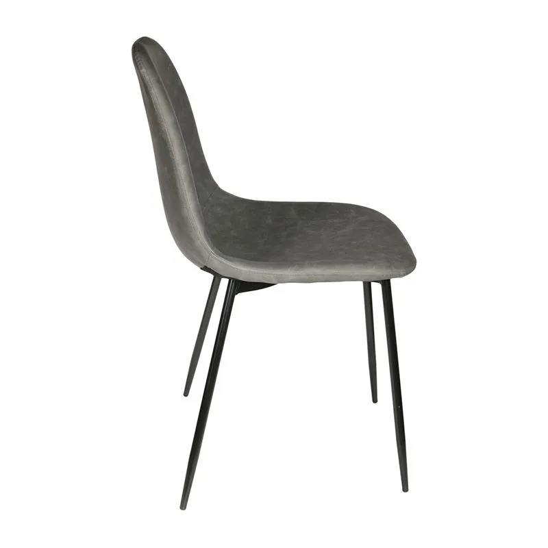 4 Chaises similicuir Amber Gris - 54,2x44x85cm-2
