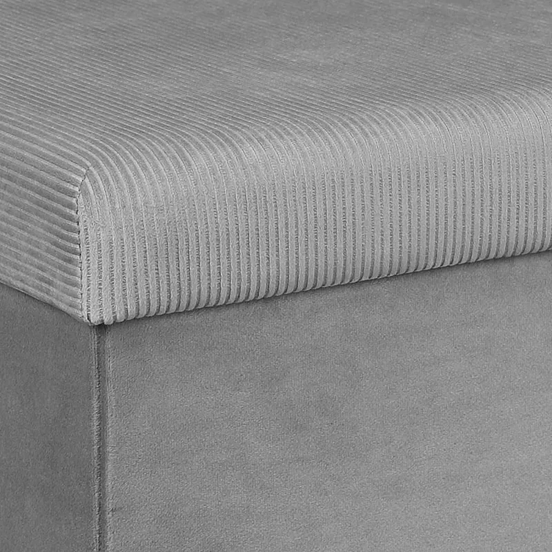 Coffre banc pliable velours Giulia Gris - 77x38cm-4