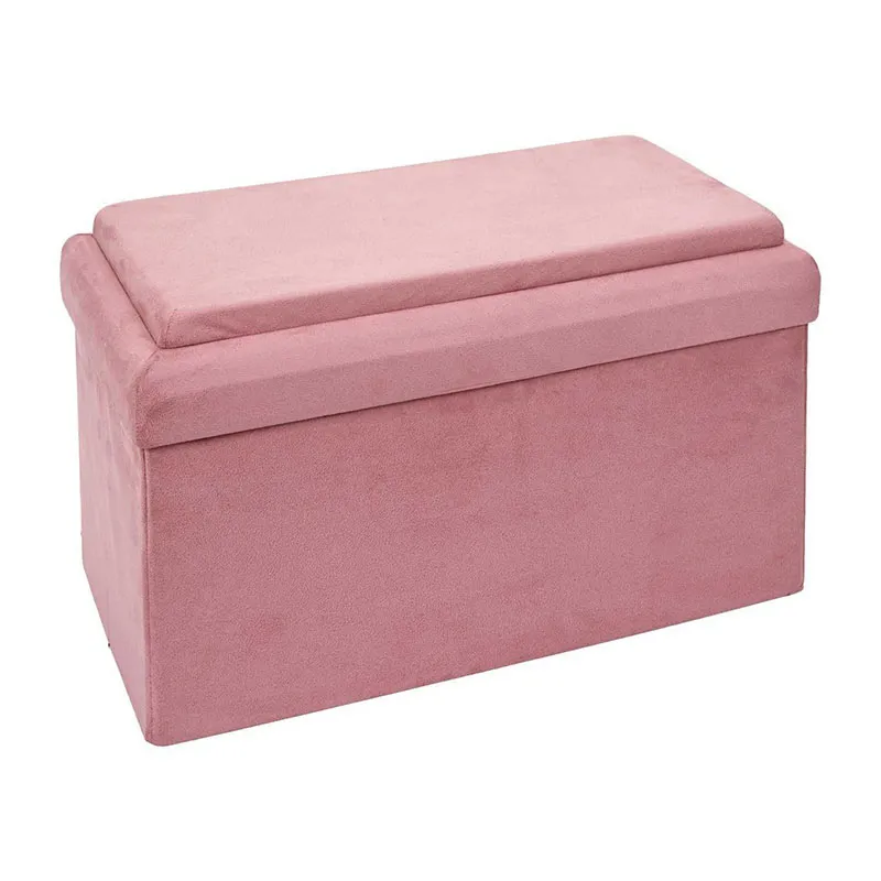 Coffre banc pliable Comp. Brique Rose - 52x27x30cm-7
