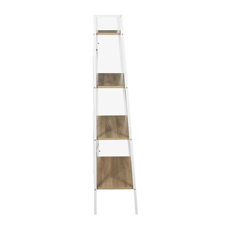 Etagère Bois/Métal Blanc - 60x148x32,5cm-3