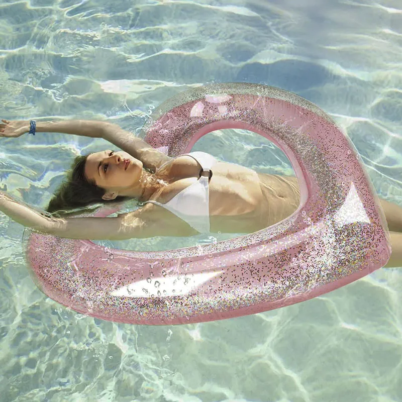 Bouée Cœur avec des paillettes - 120cm-4