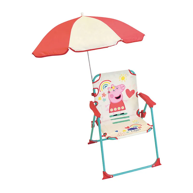 Chaise pliante + Parasol Peppa Pig - 38,5x37,5cm-0