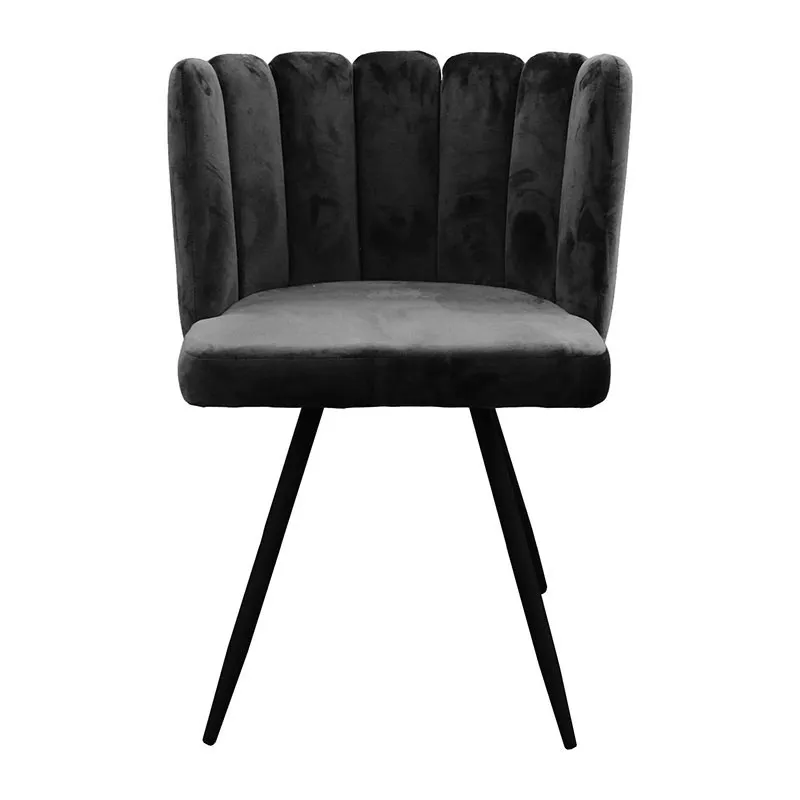 2 Chaises velours Ariel Noir - 59.5x47.5x79cm-2