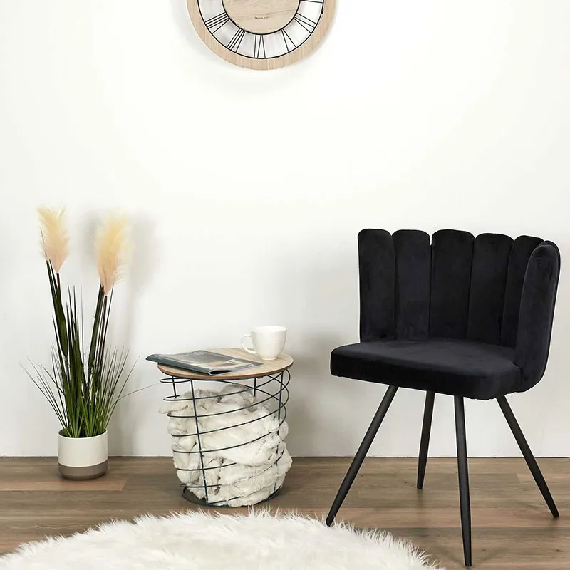 Table filaire Bois/Métal Cyclone Bleu - ø40x40,5cm-1