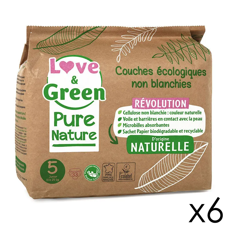 Couches Éco Pure Nature T.5/11-25kg - 6x33-0