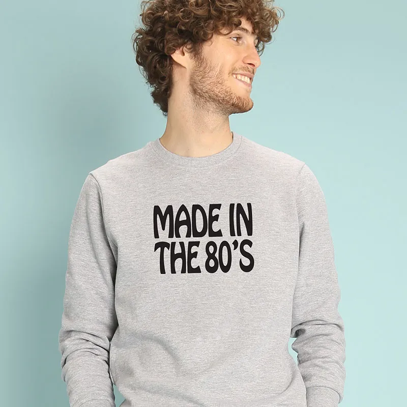 Sweat Homme Made in the 80s - Gris Chiné-0